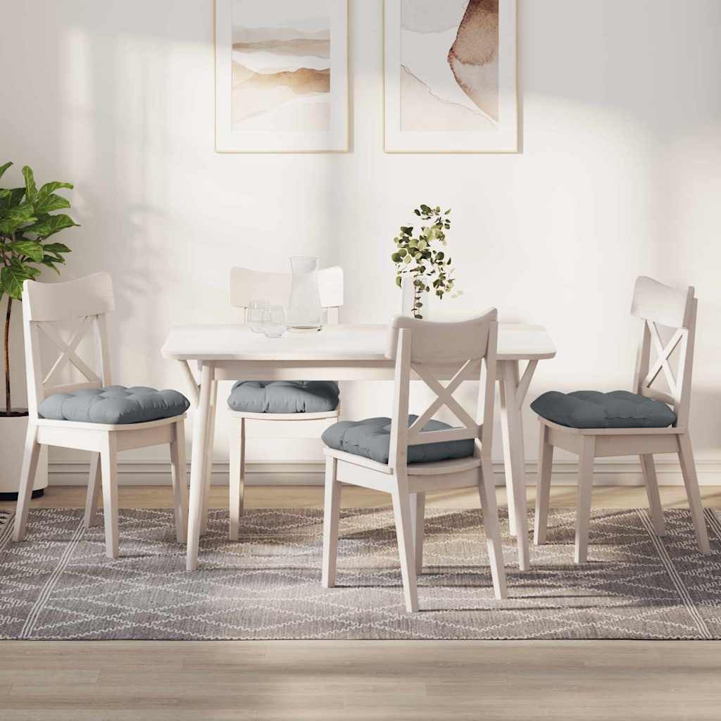 Sædepuder 4 stk. Stof Lysegrå 40 x 40 x 12 cm