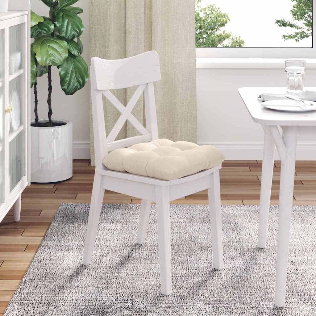 Sædepuder 4 stk. Mikrofiberstof Beige 40 x 40 cm