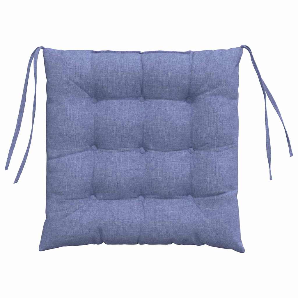 Sædepuder 4 stk. Stof Jeans blå 40 x 40 x 6 cm