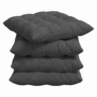 Sædepuder 4 stk. Velourstof Mørkegrå 40 x 40 x 6 cm