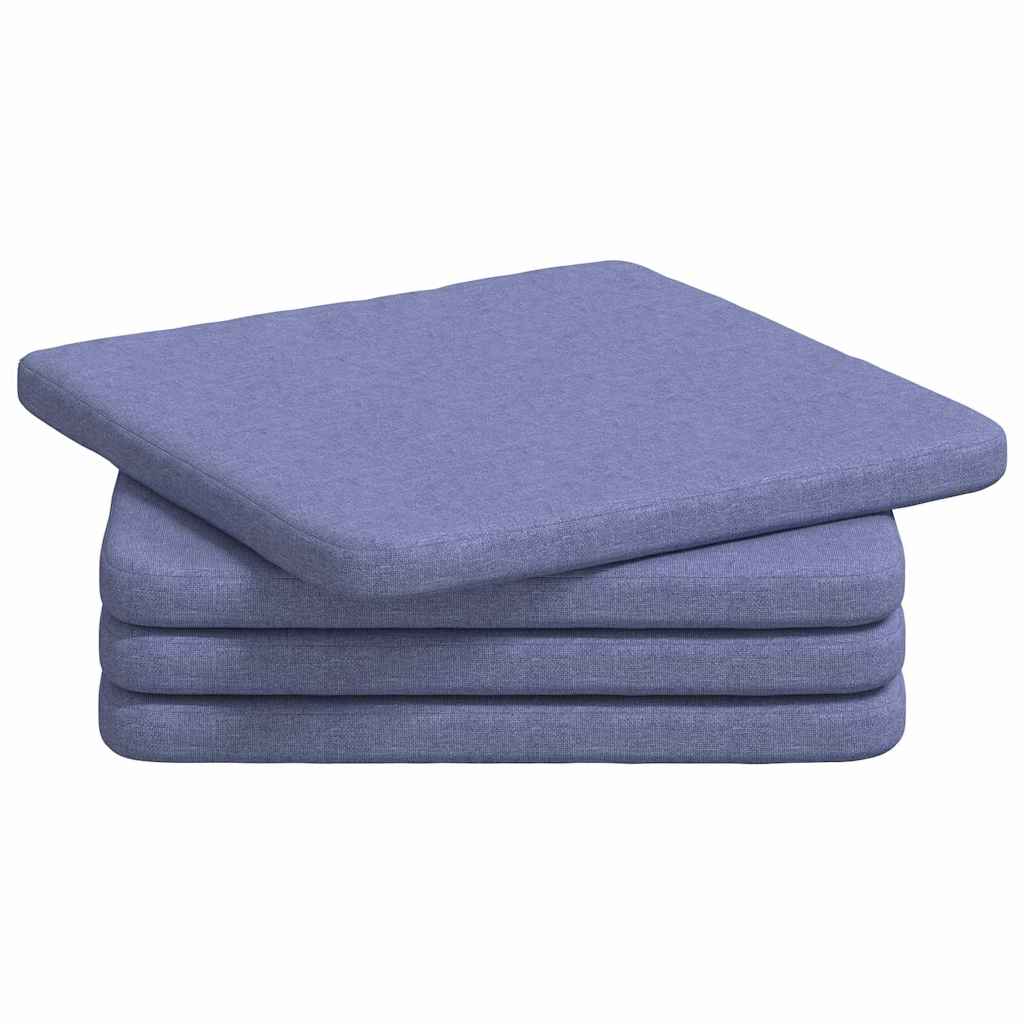 Sædepuder 4 stk. Stof Jeans blå 40 x 40 x 3 cm