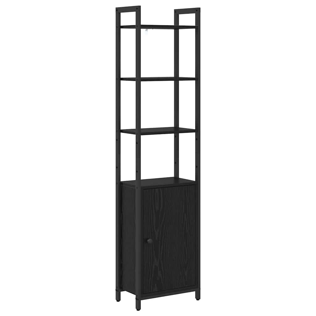 Bogskab 6 niveauer 40 x 24 x 161 cm Konstrueret træ Sort eg