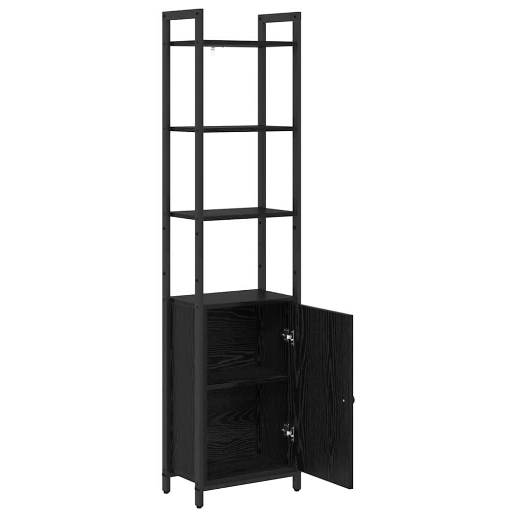 Bogskab 6 niveauer 40 x 24 x 161 cm Konstrueret træ Sort eg