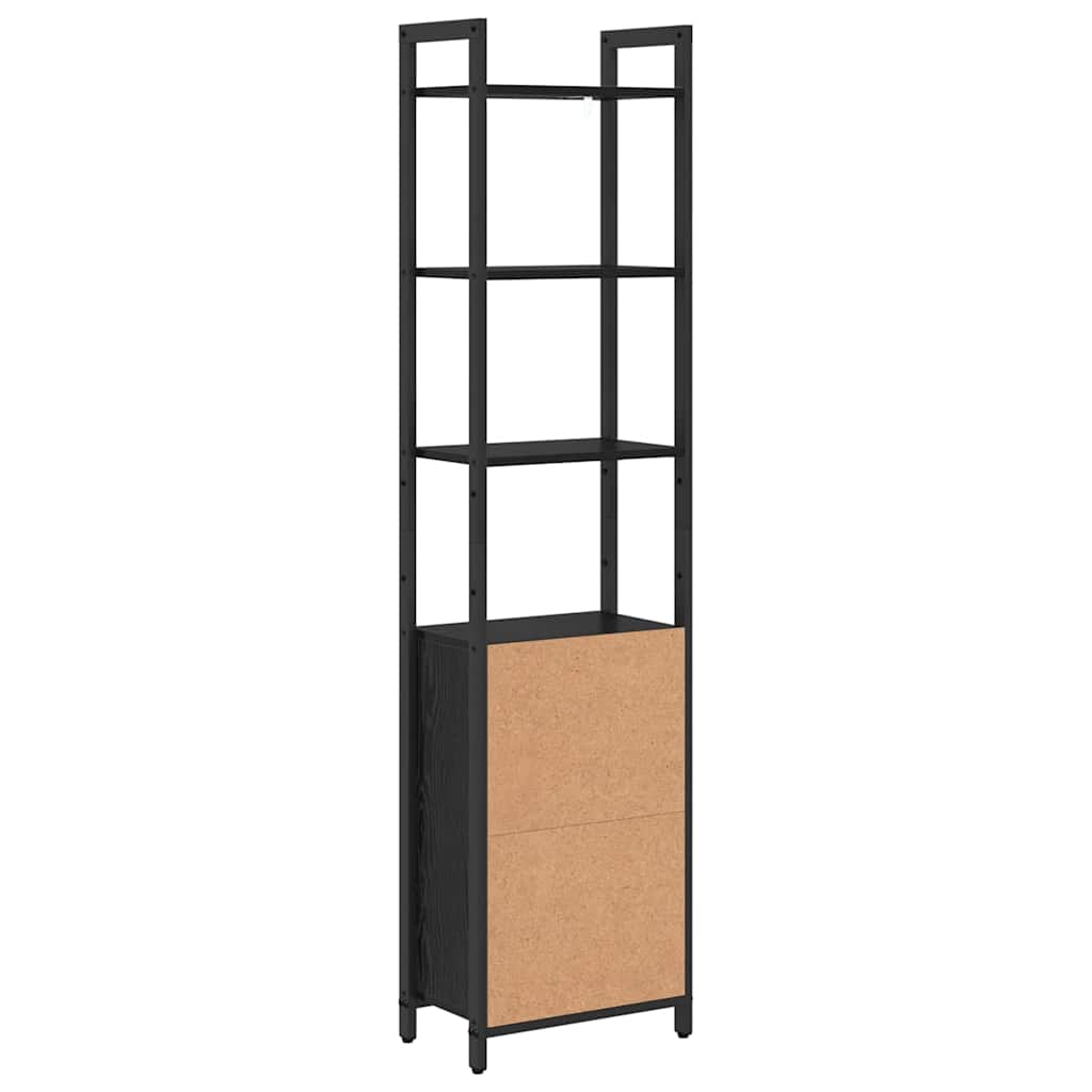 Bogskab 6 niveauer 40 x 24 x 161 cm Konstrueret træ Sort eg