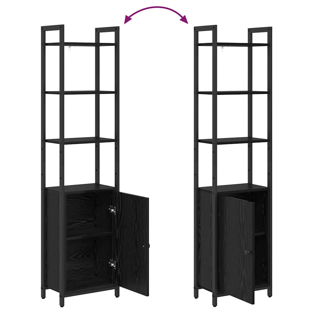 Bogskab 6 niveauer 40 x 24 x 161 cm Konstrueret træ Sort eg
