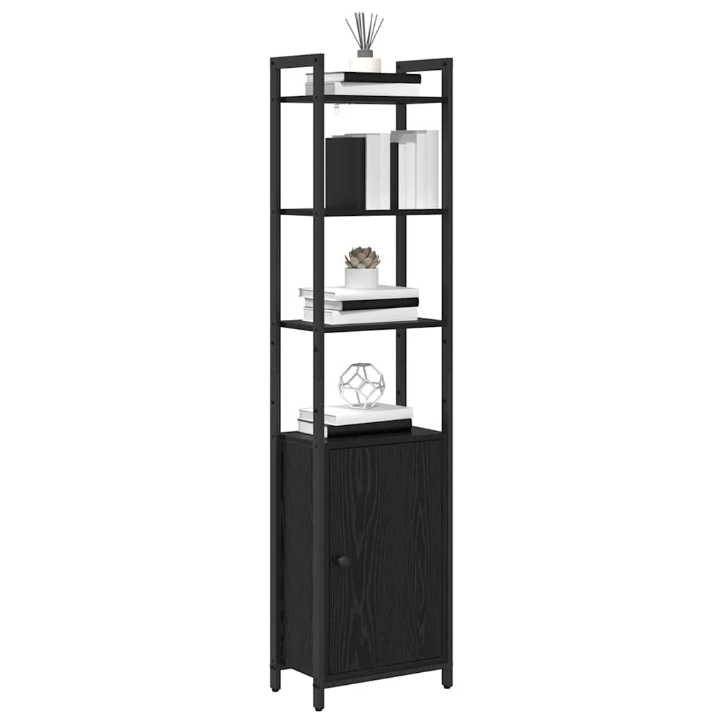 Bogskab 6 niveauer 40 x 24 x 161 cm Konstrueret træ Sort eg