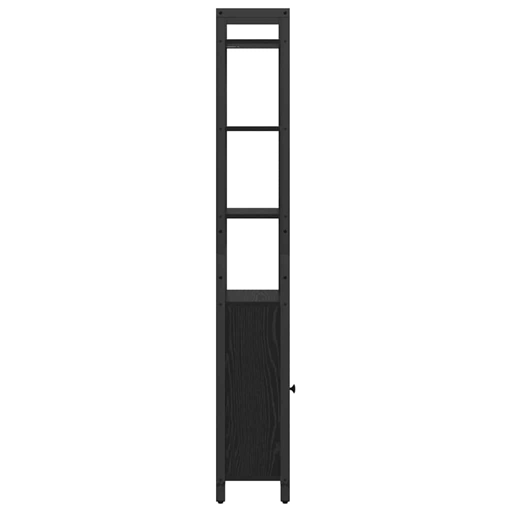 Bogskab 6 niveauer 40 x 24 x 161 cm Konstrueret træ Sort eg