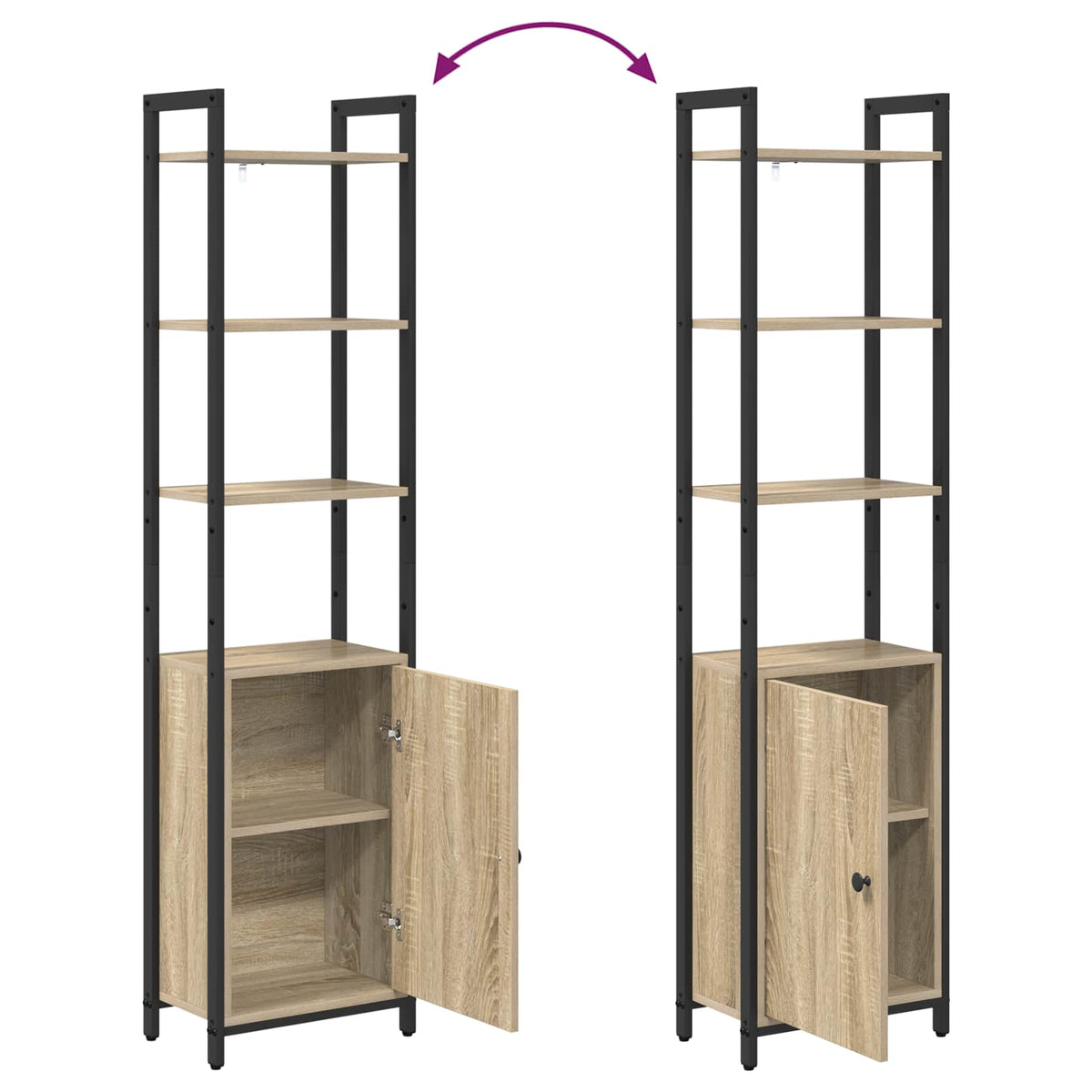 Bogskab 6 niveauer 40 x 24 x 161 cm Konstrueret træ Sonoma eg