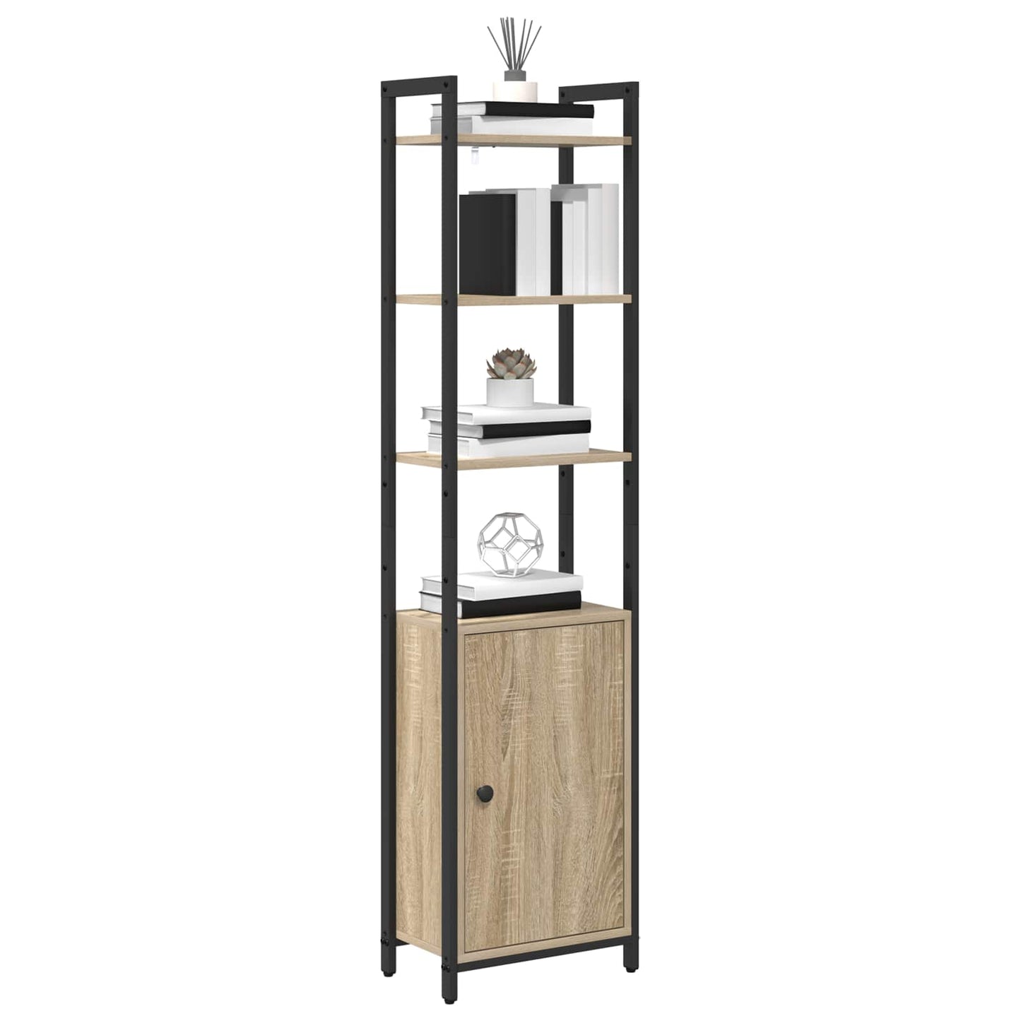 Bogskab 6 niveauer 40 x 24 x 161 cm Konstrueret træ Sonoma eg