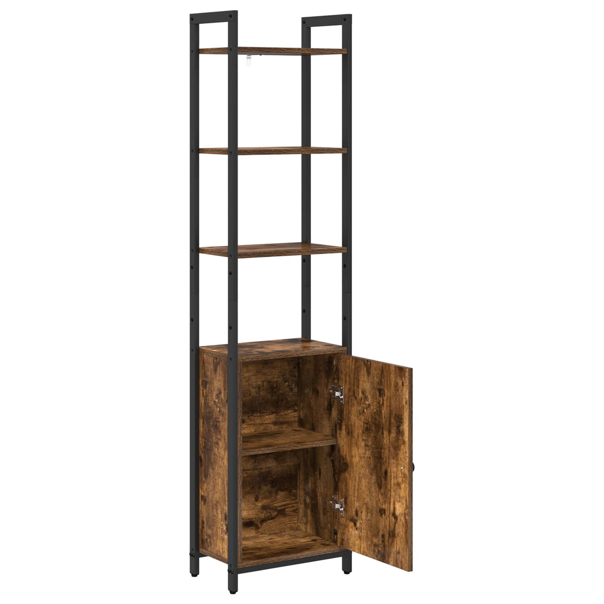 Bogskab 6 niveauer 40 x 24 x 161 cm Konstrueret træ Røget eg