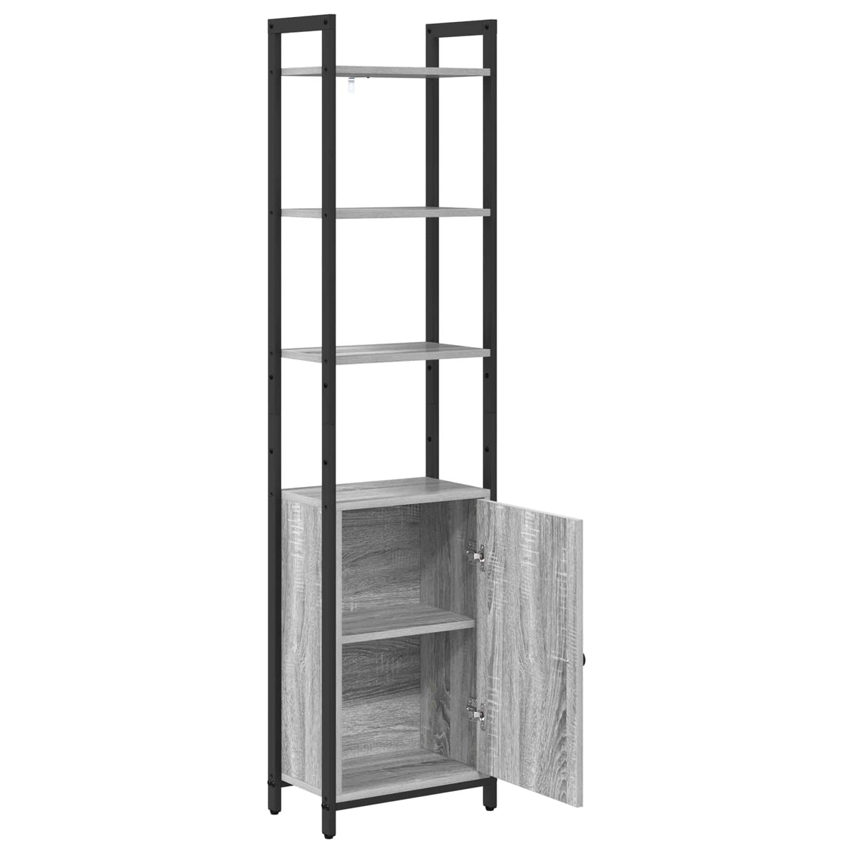 Bogskab 6 niveauer 40 x 24 x 161 cm Konstrueret træ Grå Sonoma