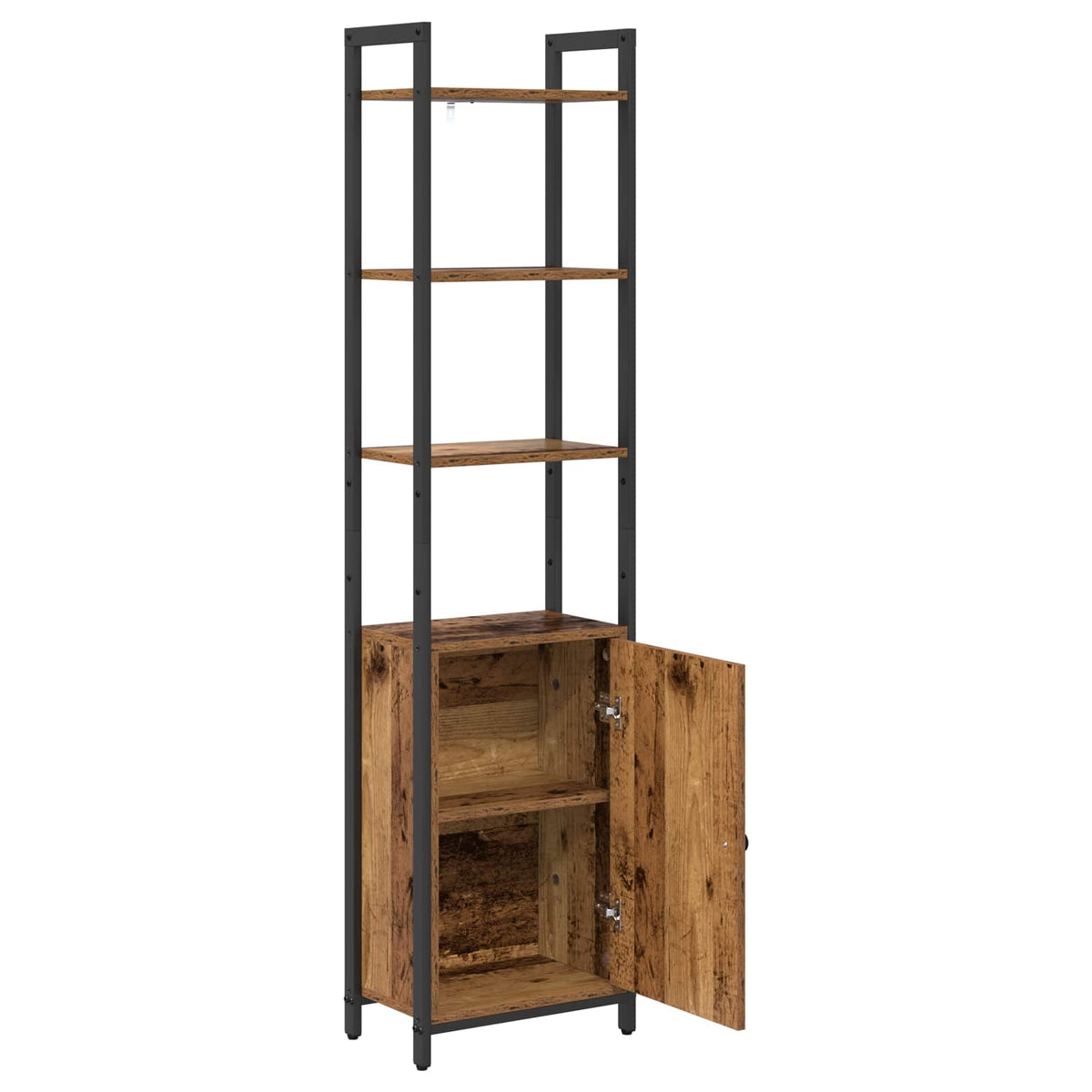Bogskab 6 niveauer 40 x 24 x 161 cm Konstrueret træ Gammelt træ