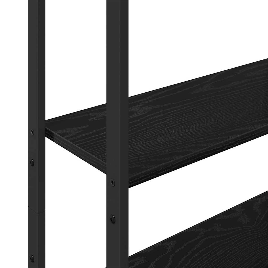 Bogskab 6 niveauer 60 x 24 x 161 cm Konstrueret træ Sort eg