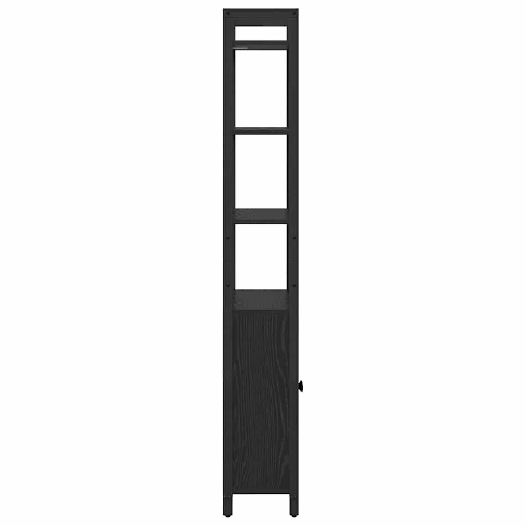Bogskab 6 niveauer 60 x 24 x 161 cm Konstrueret træ Sort eg