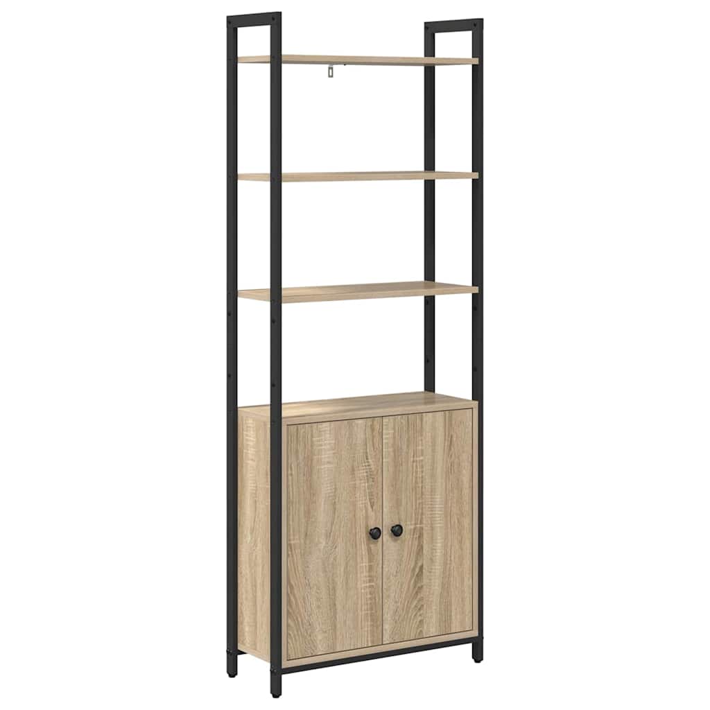 Bogskab 6 niveauer 60 x 24 x 161 cm Konstrueret træ Sonoma eg