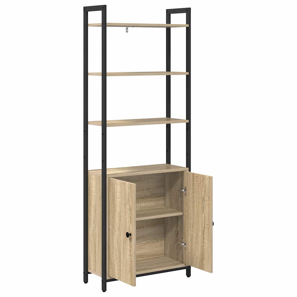 Bogskab 6 niveauer 60 x 24 x 161 cm Konstrueret træ Sonoma eg
