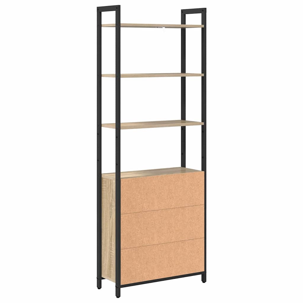 Bogskab 6 niveauer 60 x 24 x 161 cm Konstrueret træ Sonoma eg