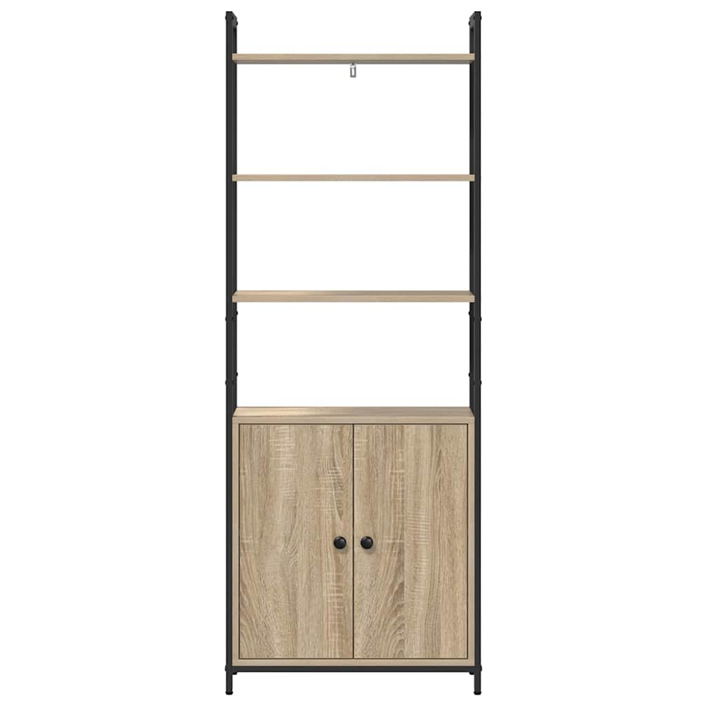 Bogskab 6 niveauer 60 x 24 x 161 cm Konstrueret træ Sonoma eg