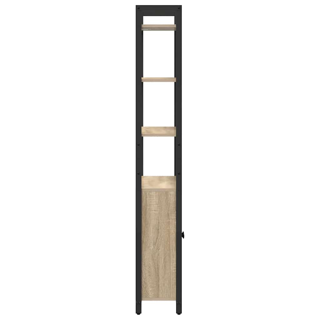 Bogskab 6 niveauer 60 x 24 x 161 cm Konstrueret træ Sonoma eg