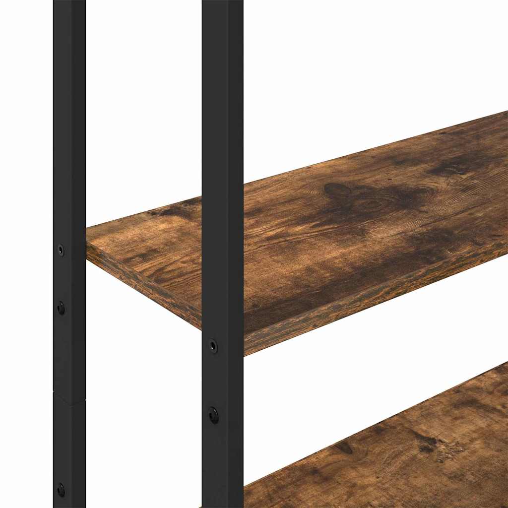 Bogskab 6 niveauer 60 x 24 x 161 cm Konstrueret træ Røget eg