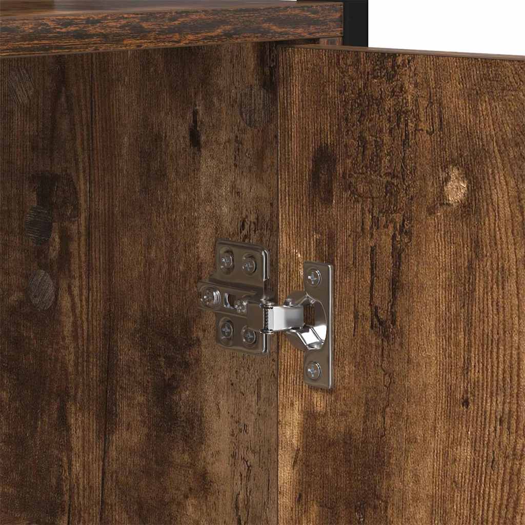 Bogskab 6 niveauer 60 x 24 x 161 cm Konstrueret træ Røget eg