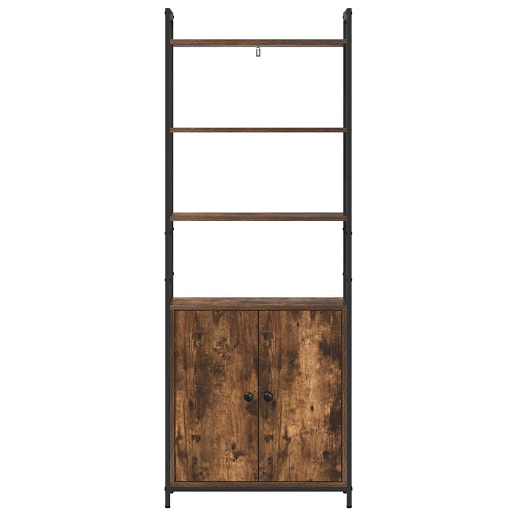 Bogskab 6 niveauer 60 x 24 x 161 cm Konstrueret træ Røget eg