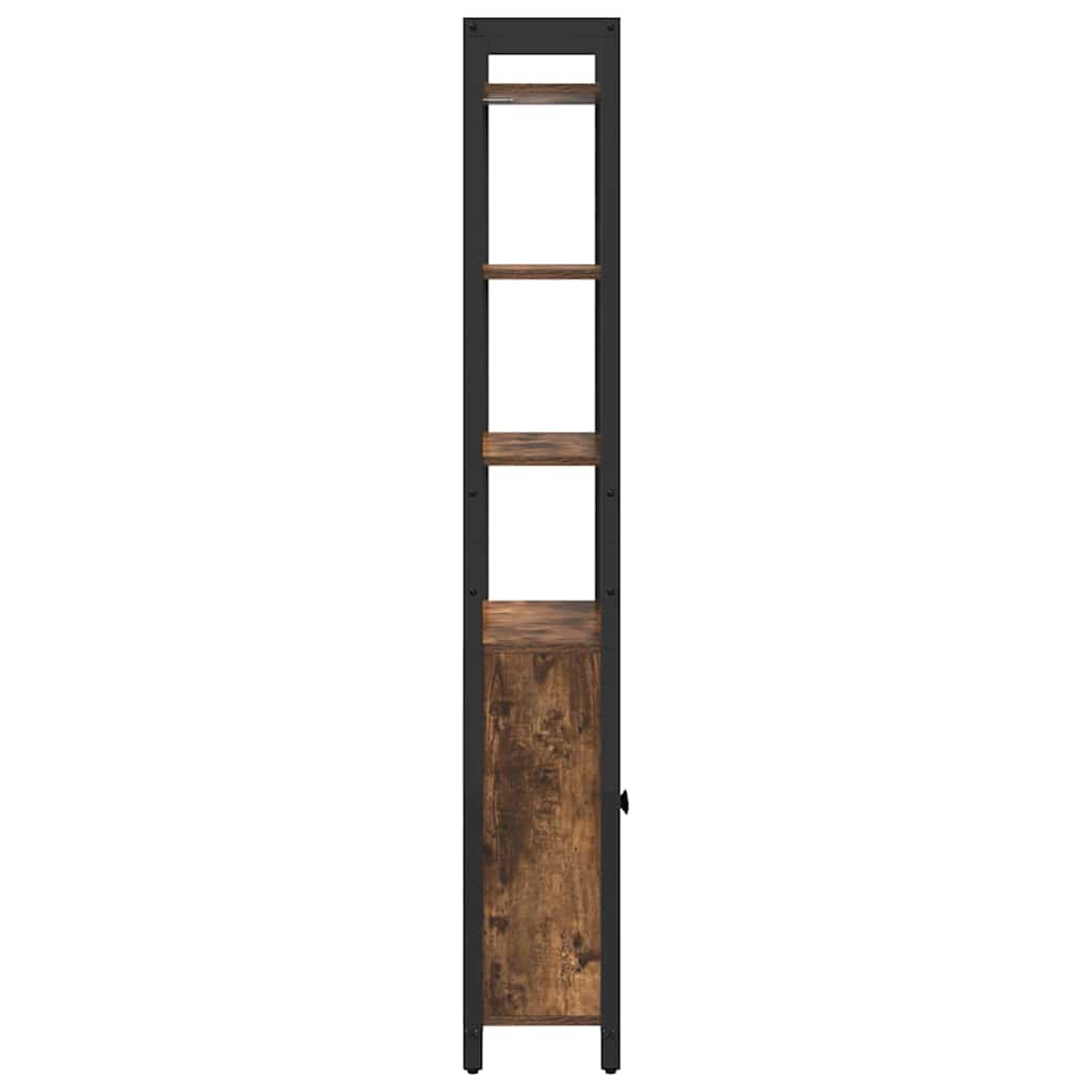 Bogskab 6 niveauer 60 x 24 x 161 cm Konstrueret træ Røget eg