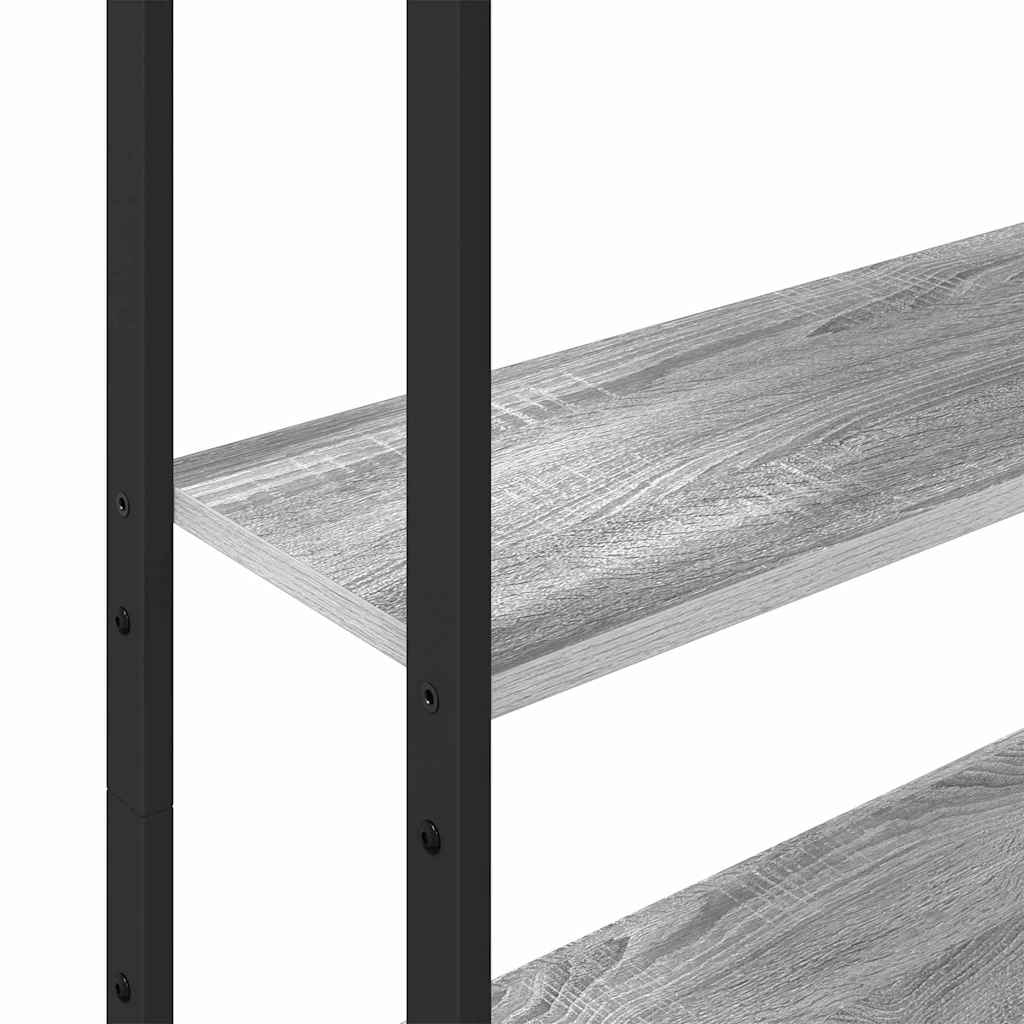 Bogskab 6 niveauer 60 x 24 x 161 cm Konstrueret træ Grå Sonoma
