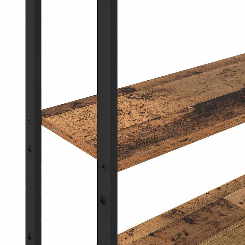 Bogskab 6 niveauer 60 x 24 x 161 cm Konstrueret træ Gammelt træ