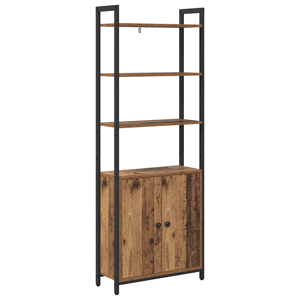 Bogskab 6 niveauer 60 x 24 x 161 cm Konstrueret træ Gammelt træ