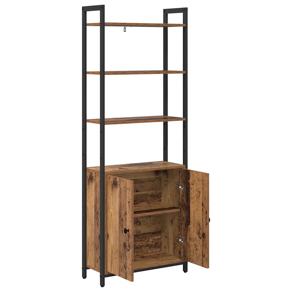 Bogskab 6 niveauer 60 x 24 x 161 cm Konstrueret træ Gammelt træ