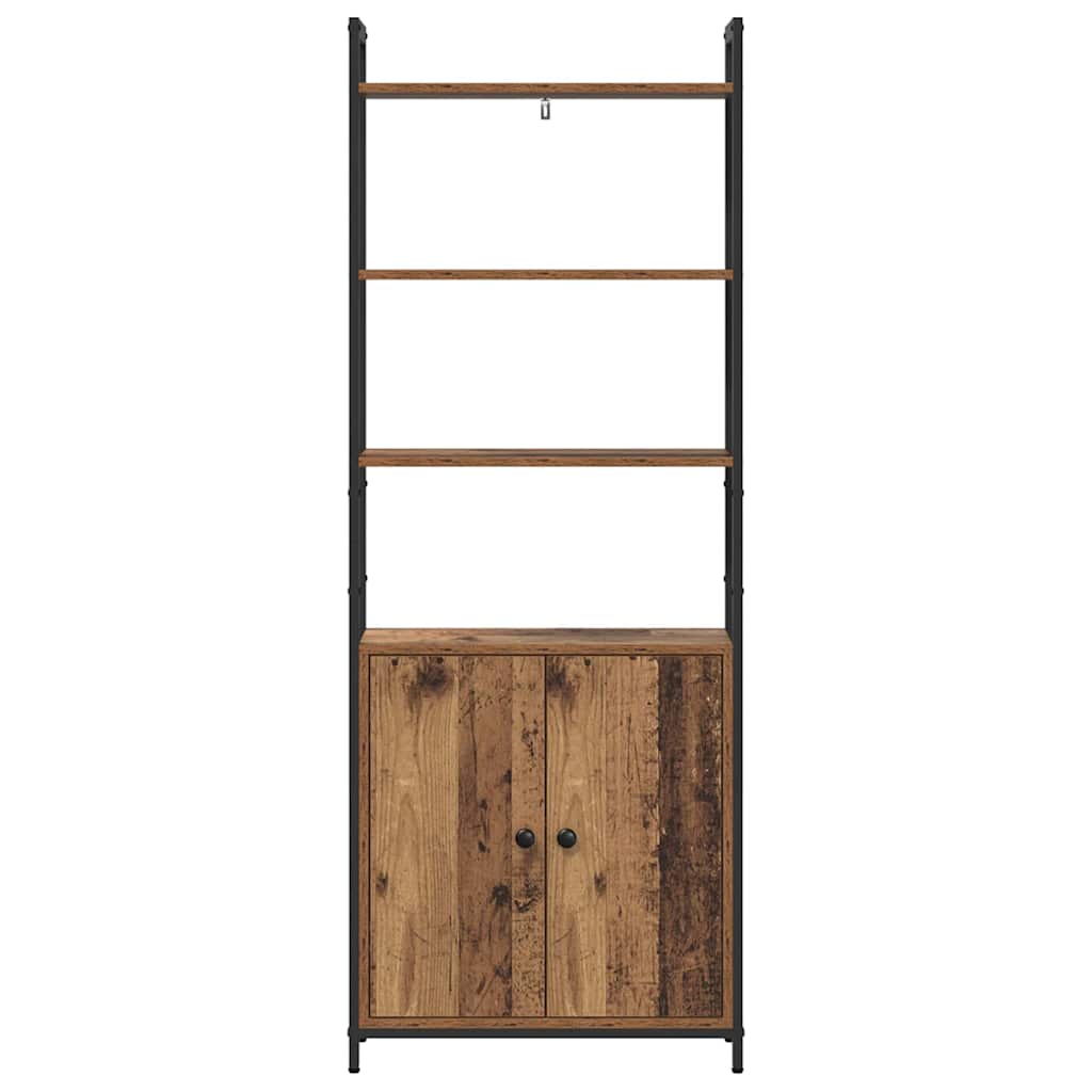 Bogskab 6 niveauer 60 x 24 x 161 cm Konstrueret træ Gammelt træ