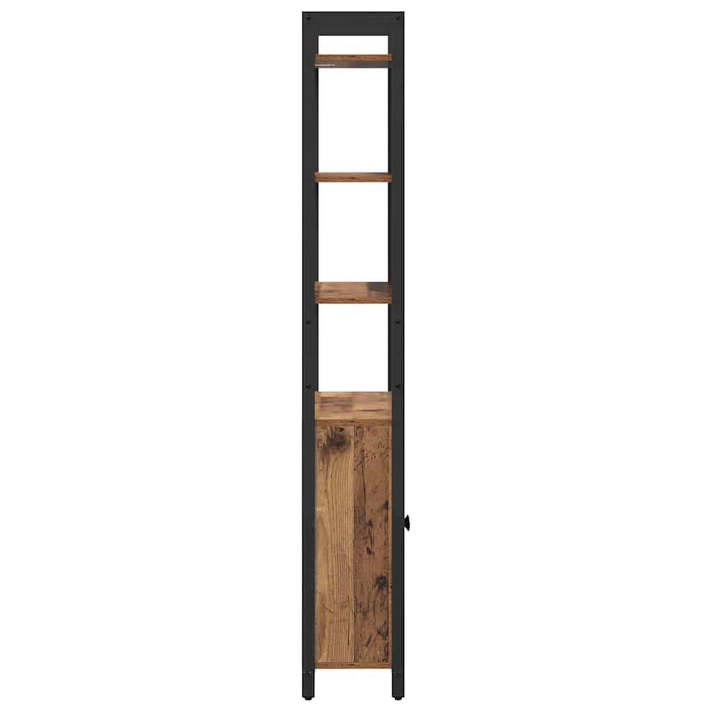 Bogskab 6 niveauer 60 x 24 x 161 cm Konstrueret træ Gammelt træ