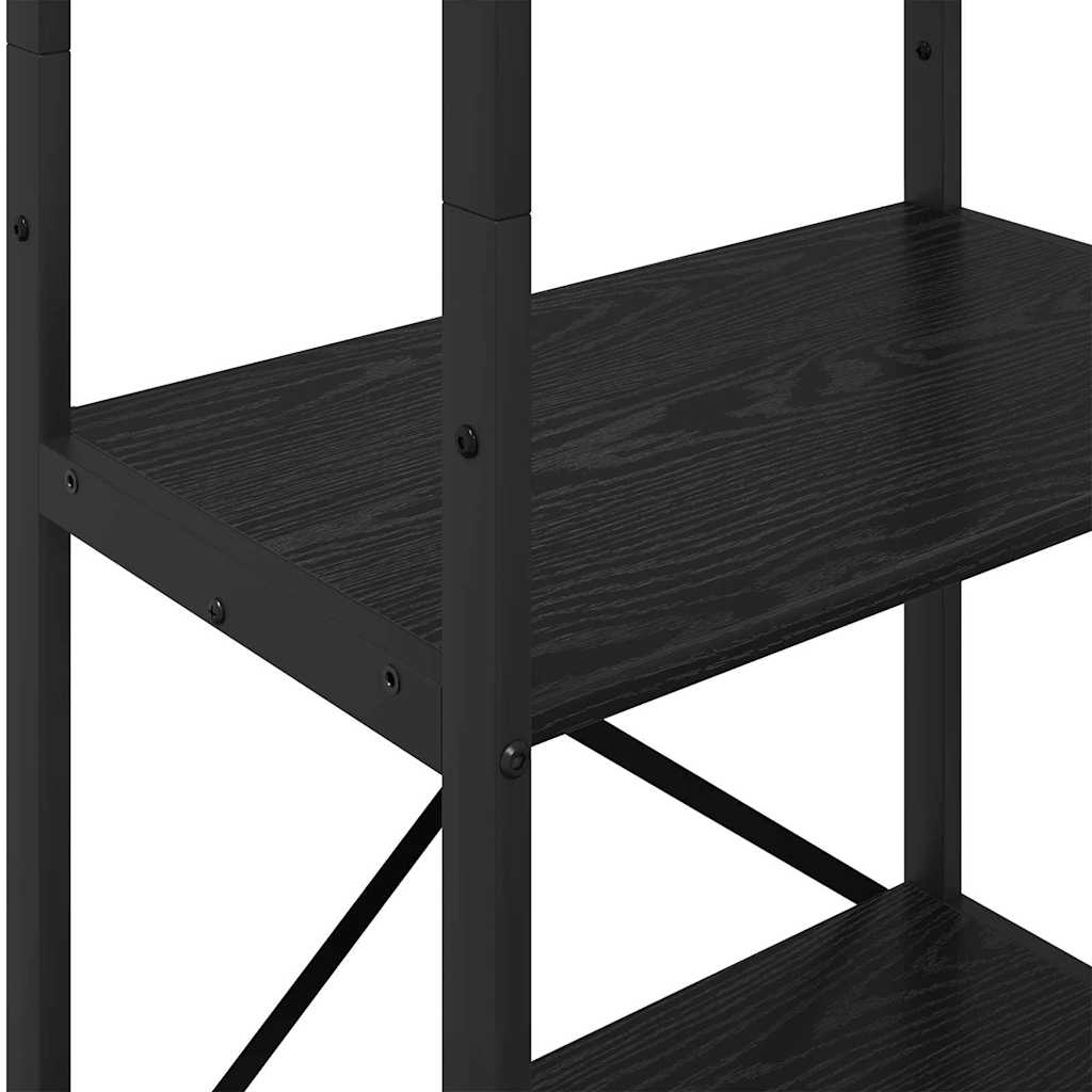 Bogreol 5 niveauer 56 x 34 x 171 cm Konstrueret træ Sort eg