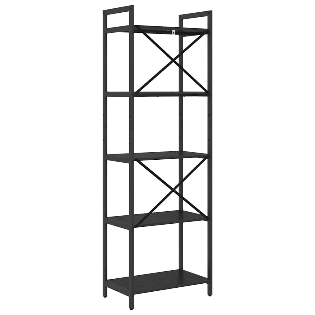 Bogreol 5 niveauer 56 x 34 x 171 cm Konstrueret træ Sort eg