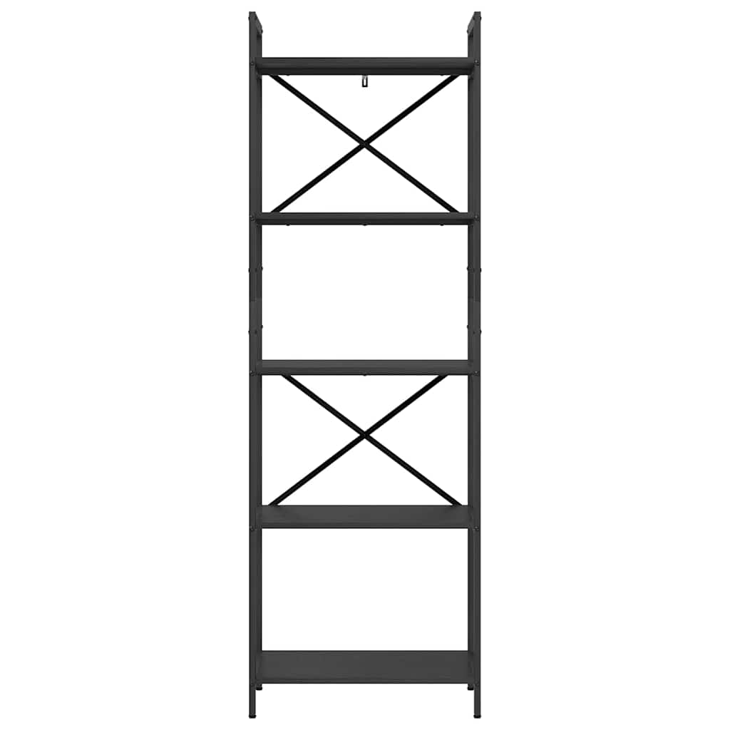 Bogreol 5 niveauer 56 x 34 x 171 cm Konstrueret træ Sort eg