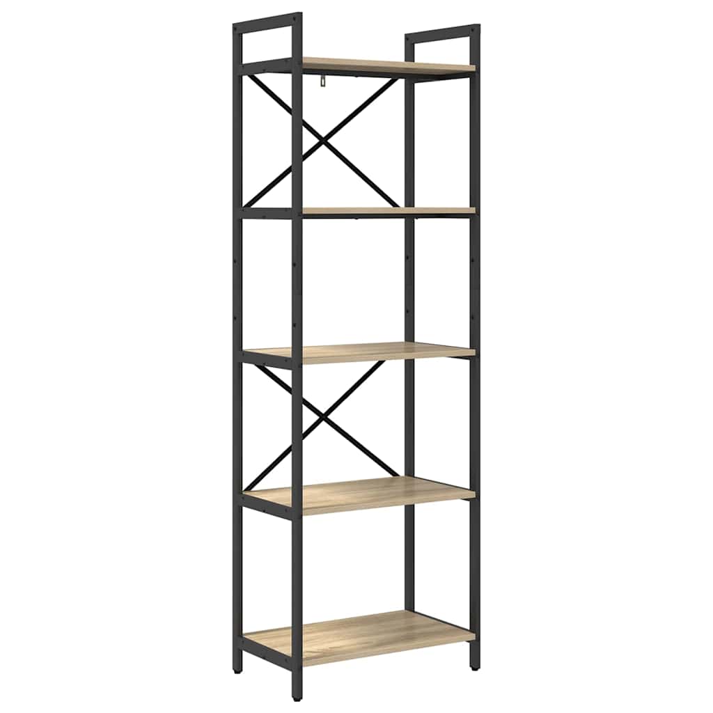 Bogreol 5 niveauer 56 x 34 x 171 cm Konstrueret træ Sonoma eg
