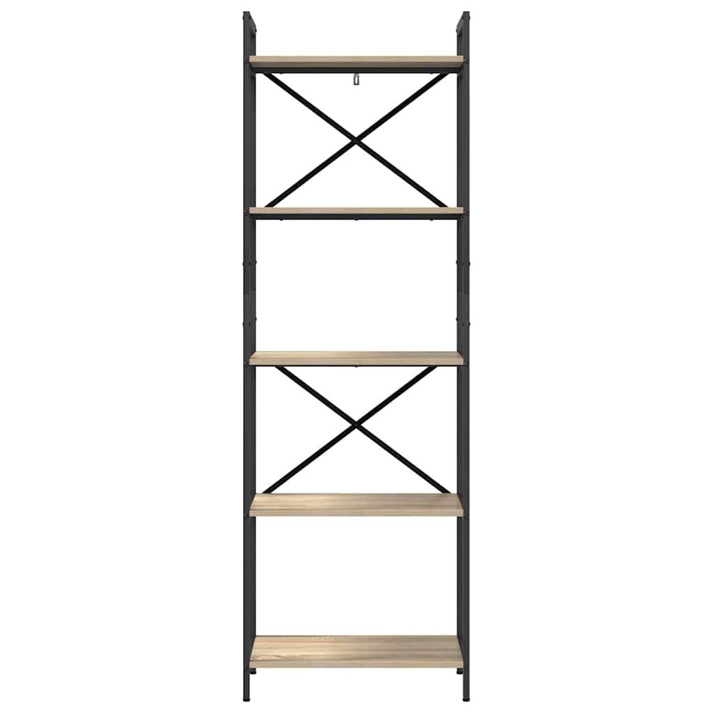 Bogreol 5 niveauer 56 x 34 x 171 cm Konstrueret træ Sonoma eg