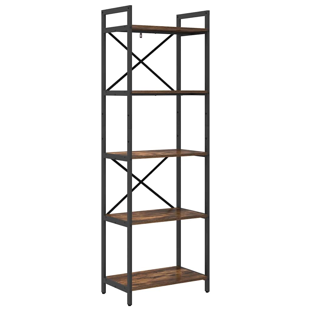 Bogreol 5 niveauer 56 x 34 x 171 cm Konstrueret træ Røget eg