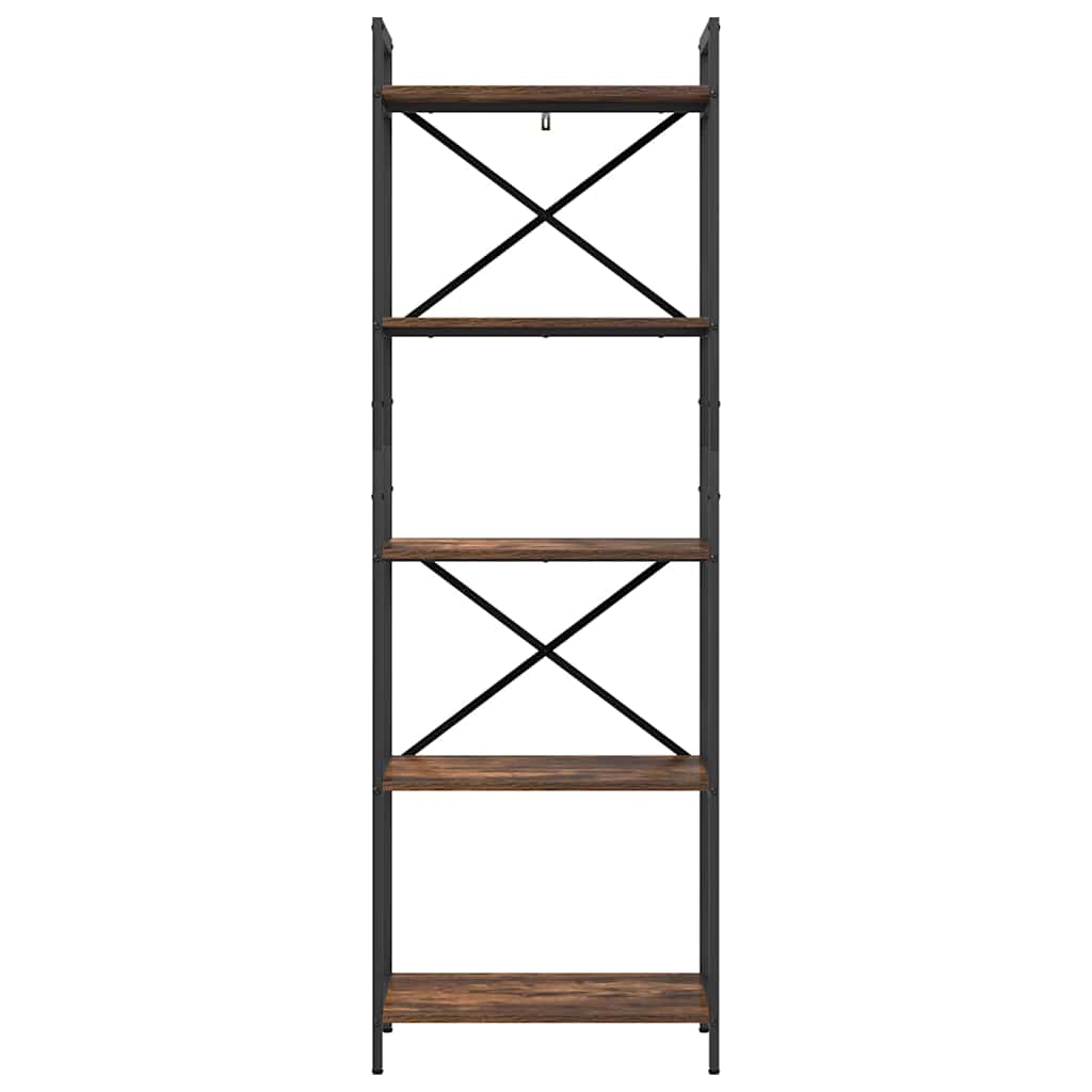 Bogreol 5 niveauer 56 x 34 x 171 cm Konstrueret træ Røget eg