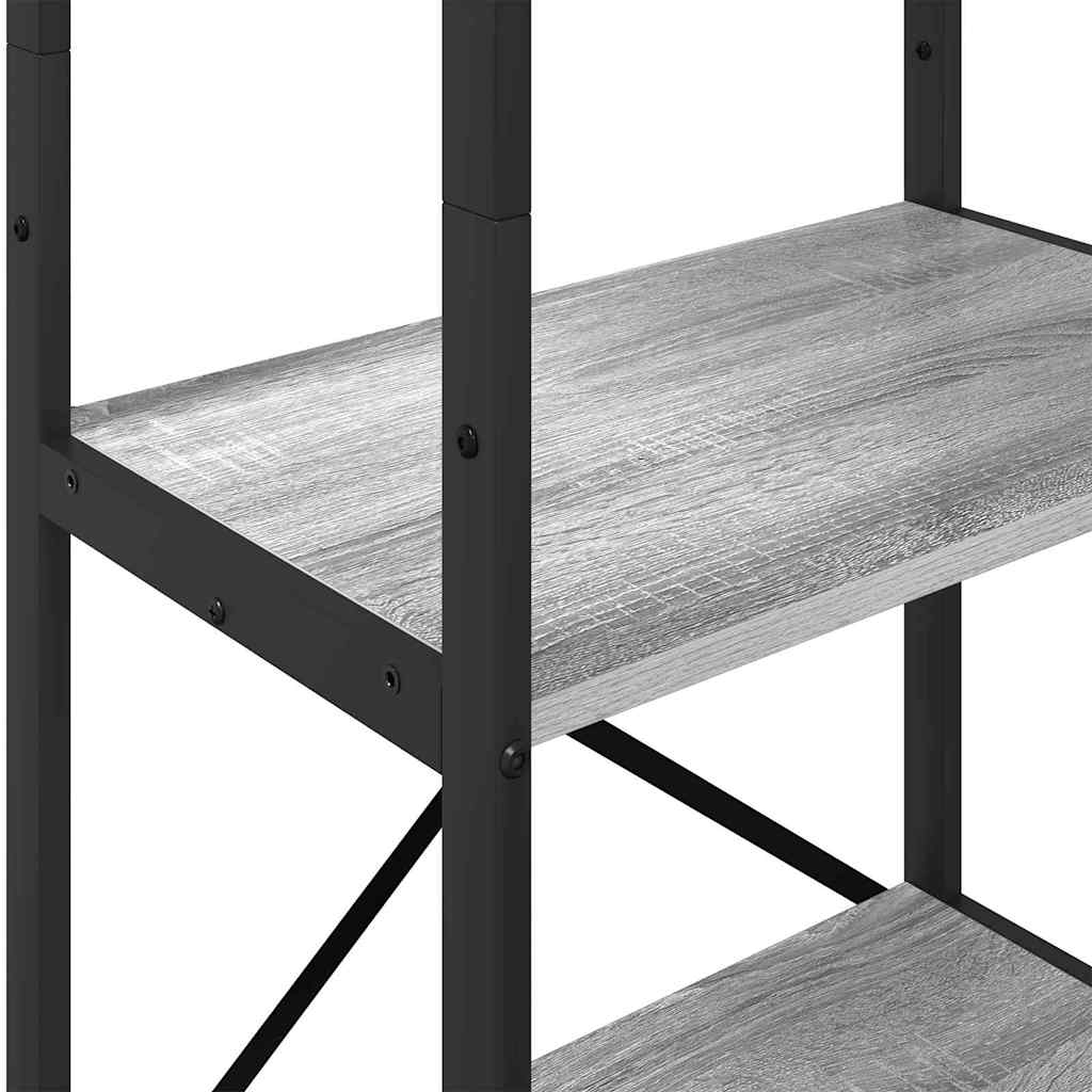 Bogreol 5 niveauer 56 x 34 x 171 cm Konstrueret træ Grå Sonoma