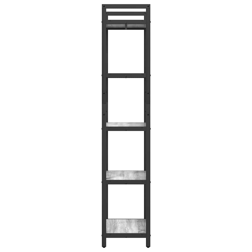 Bogreol 5 niveauer 56 x 34 x 171 cm Konstrueret træ Grå Sonoma
