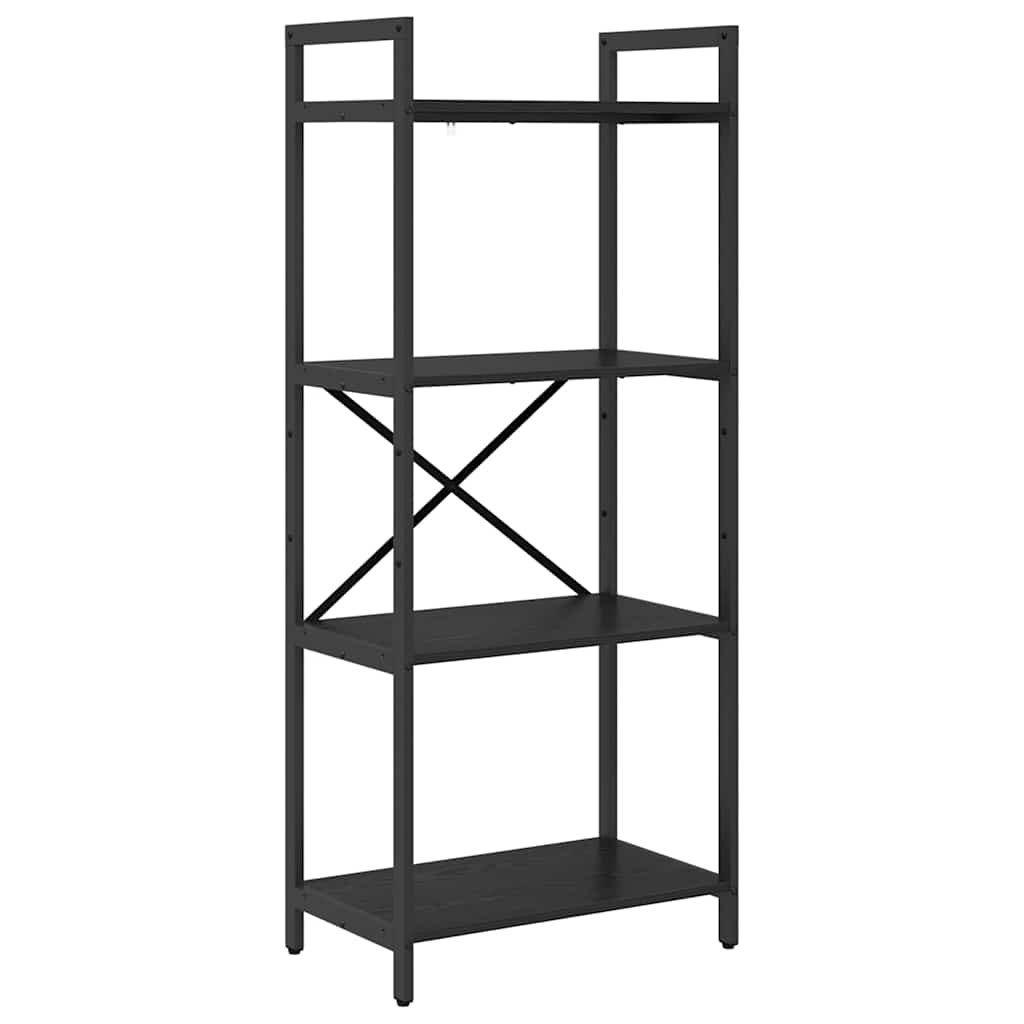 Bogreol 4 niveauer 56 x 34 x 133,5 cm Konstrueret træ Sort eg