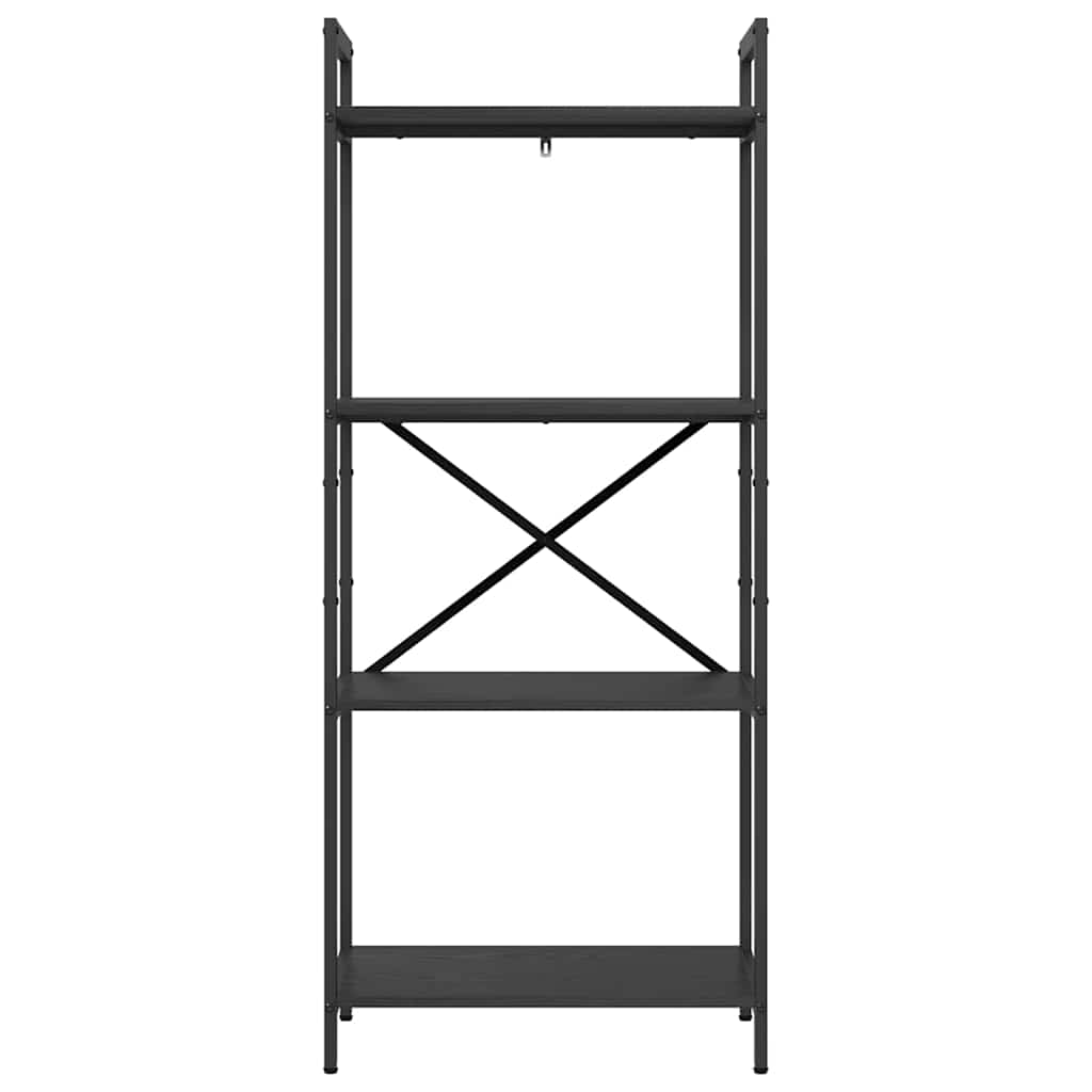 Bogreol 4 niveauer 56 x 34 x 133,5 cm Konstrueret træ Sort eg