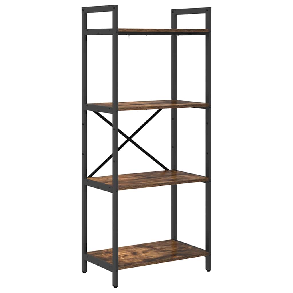 Bogreol 4 niveauer 56 x 34 x 133,5 cm Konstrueret træ Røget eg