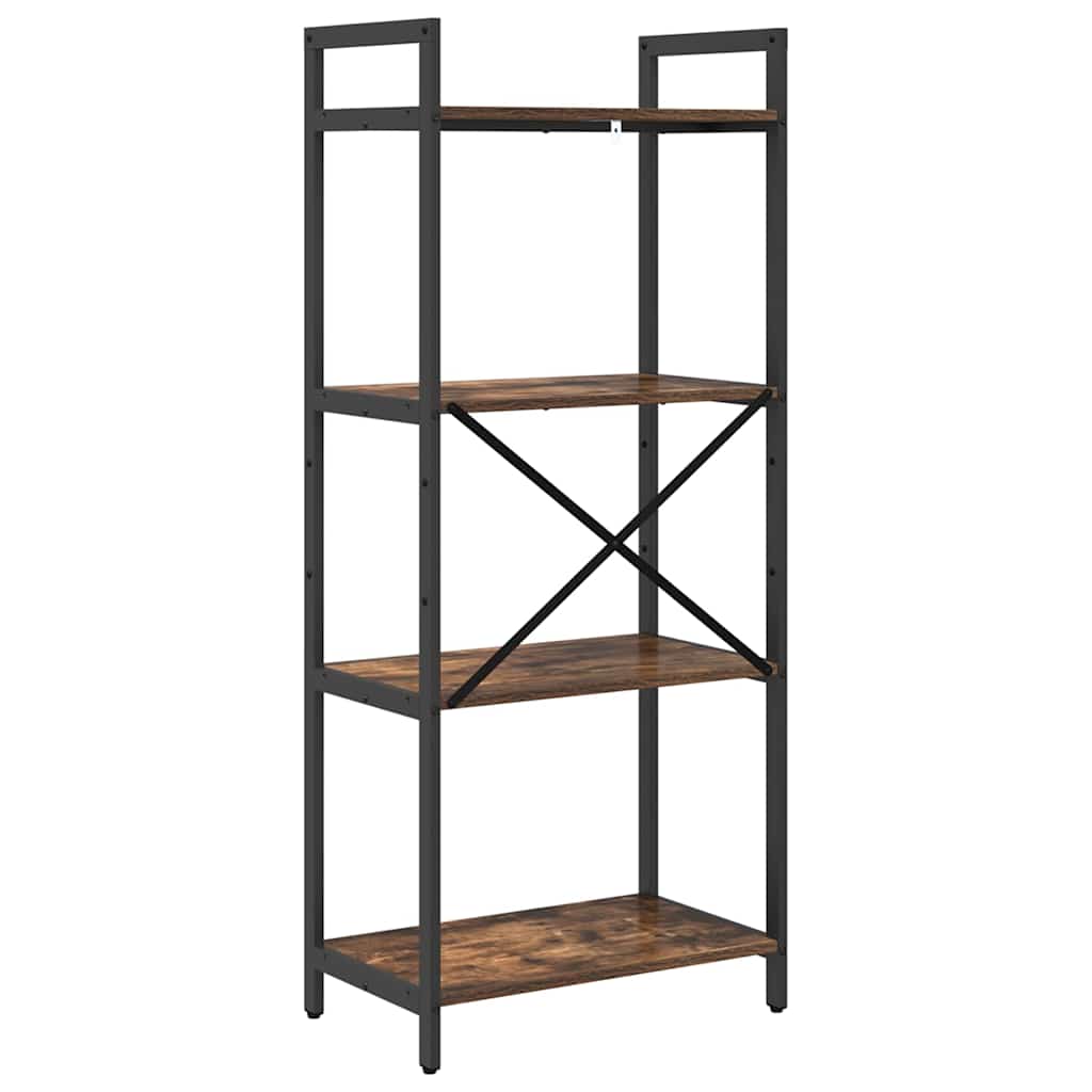 Bogreol 4 niveauer 56 x 34 x 133,5 cm Konstrueret træ Røget eg
