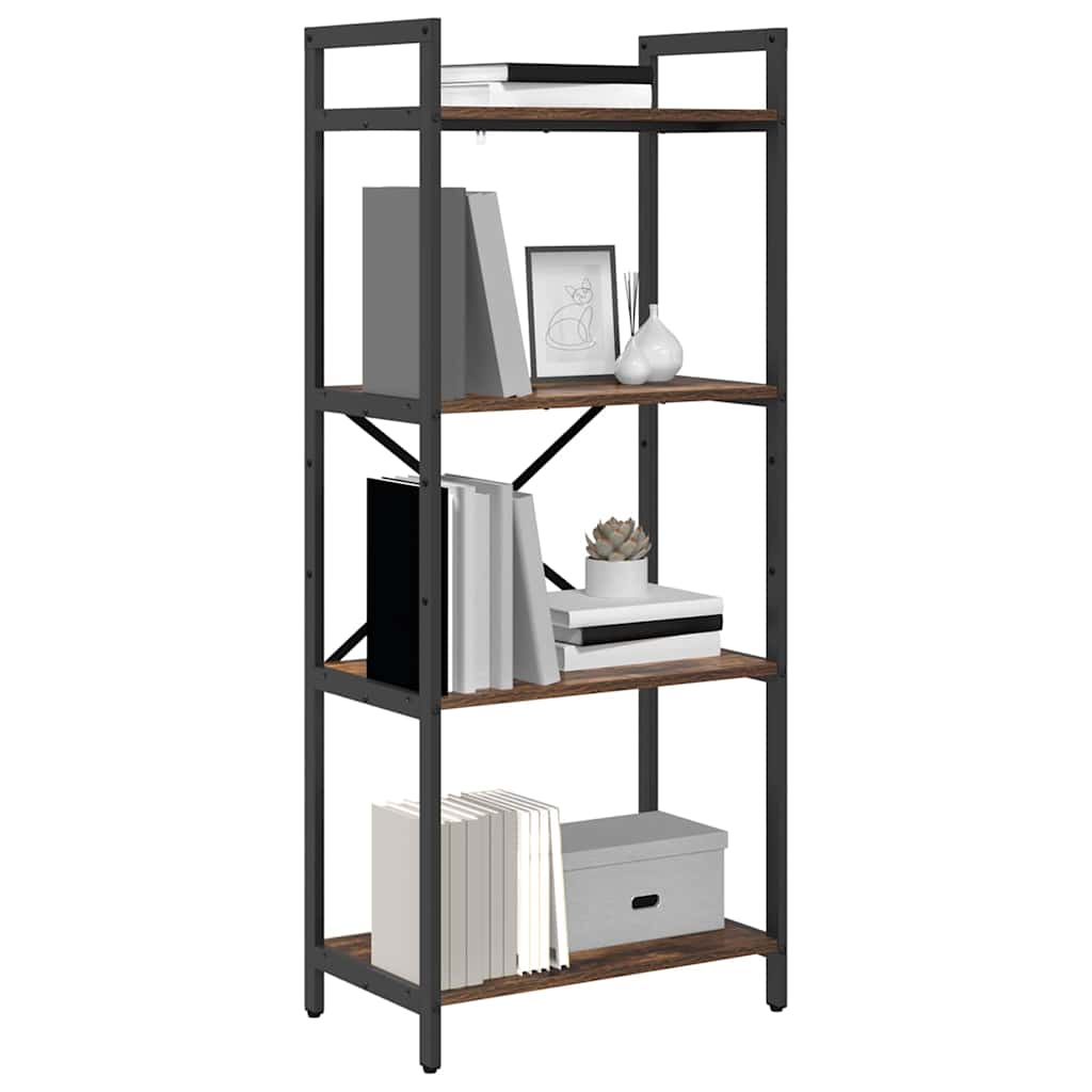 Bogreol 4 niveauer 56 x 34 x 133,5 cm Konstrueret træ Røget eg