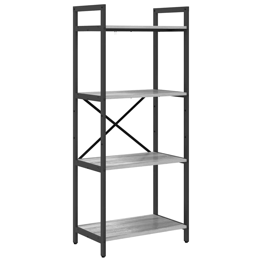 Bogreol 4 niveauer 56 x 34 x 133,5 cm Konstrueret træ