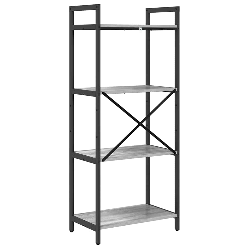Bogreol 4 niveauer 56 x 34 x 133,5 cm Konstrueret træ