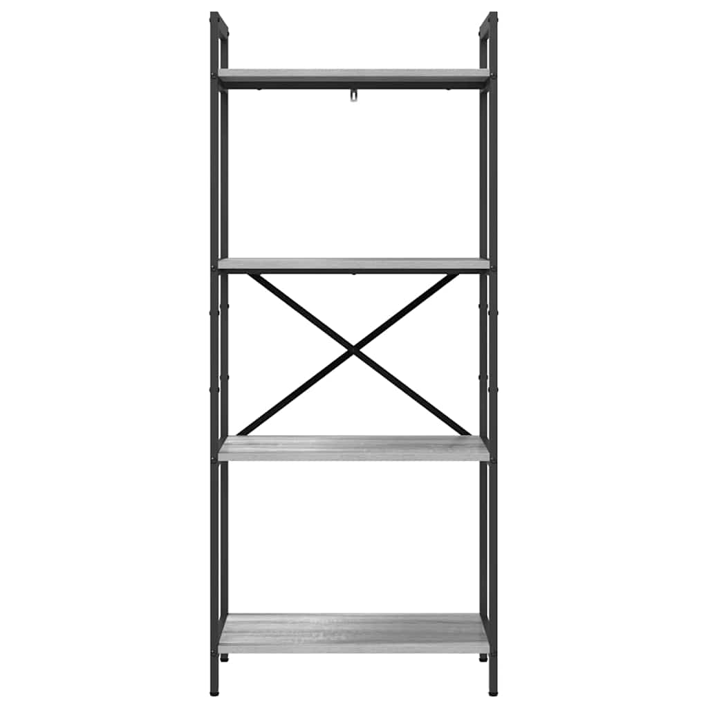 Bogreol 4 niveauer 56 x 34 x 133,5 cm Konstrueret træ
